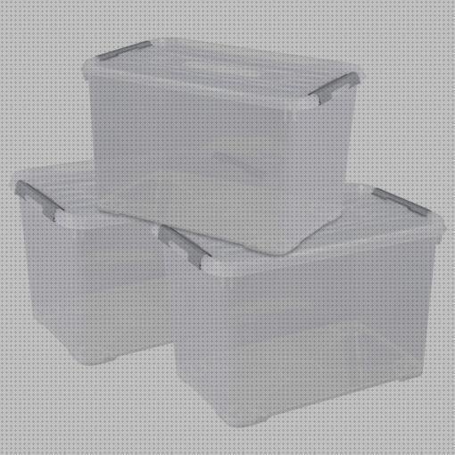 Las mejores marcas de cajas grandes plástico cajas cajas de plástico grandes con tapa color gris 35l