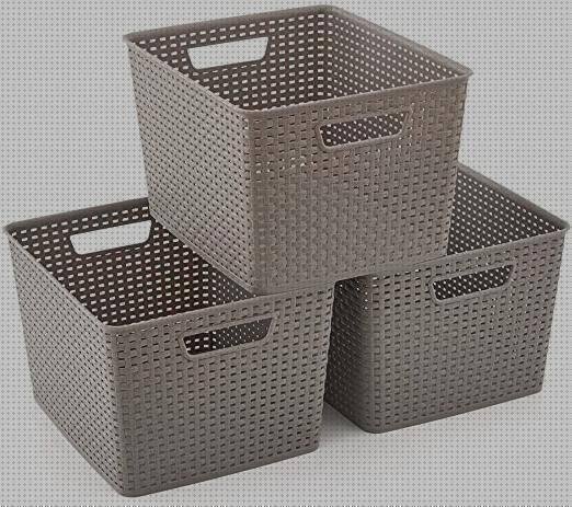 Cestos para la ropa sucia con tapa, diseño de encaje, 50 litros (paquete de  2), color gris suave, con asas recortadas, forma rectangular, estilo